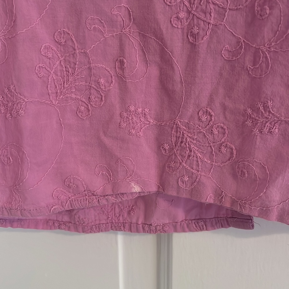 Pink embroidered button down - Picture 5 of 5